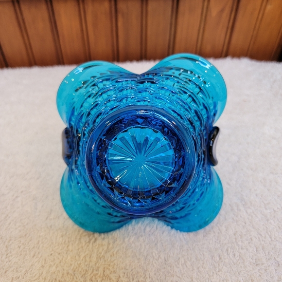 Fenton Glass Blue Basket - Picture 2 of 4